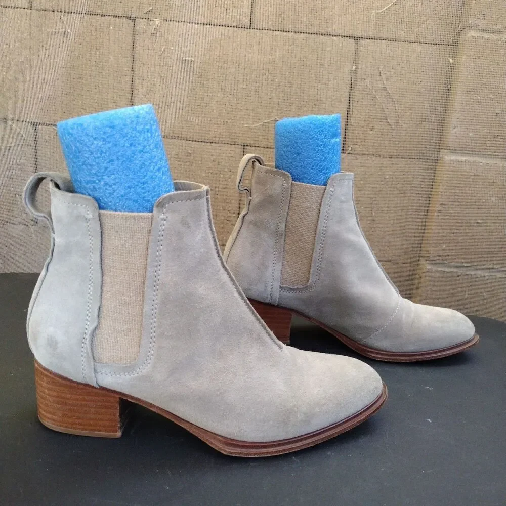Rag & Bone Walker II Gray Suede Chelsea Ankle Boots Women's Size EU 37 US 7
